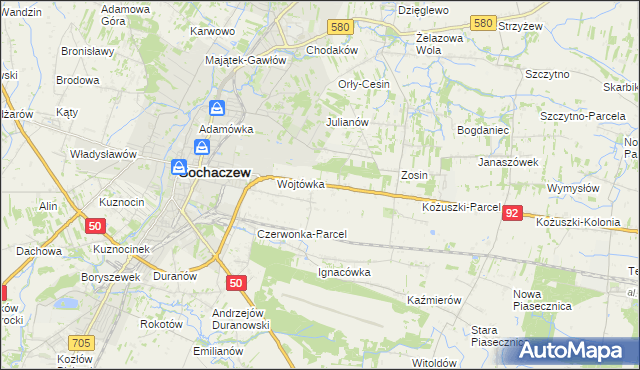 mapa Sochaczew-Wieś, Sochaczew-Wieś na mapie Targeo