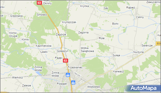 mapa Wólka Świątkowa, Wólka Świątkowa na mapie Targeo