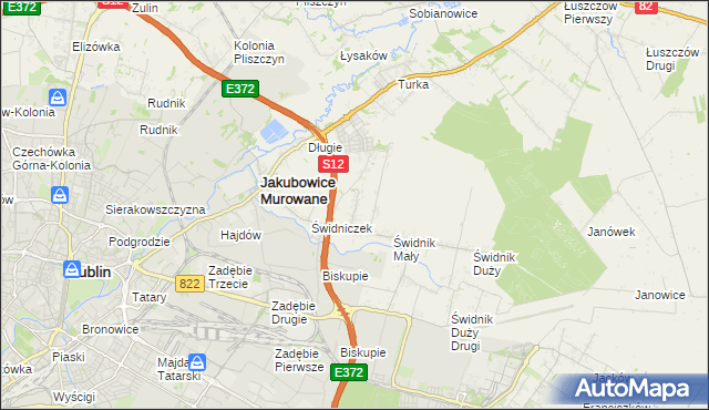 mapa Biskupie-Kolonia gmina Wólka, Biskupie-Kolonia gmina Wólka na mapie Targeo