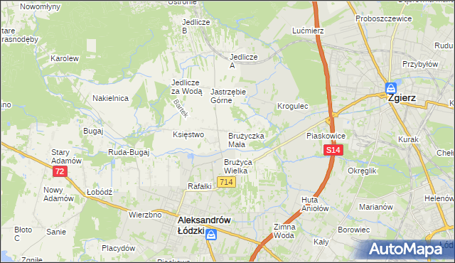 mapa Brużyczka Mała, Brużyczka Mała na mapie Targeo