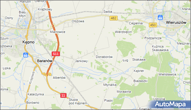 mapa Donaborów, Donaborów na mapie Targeo