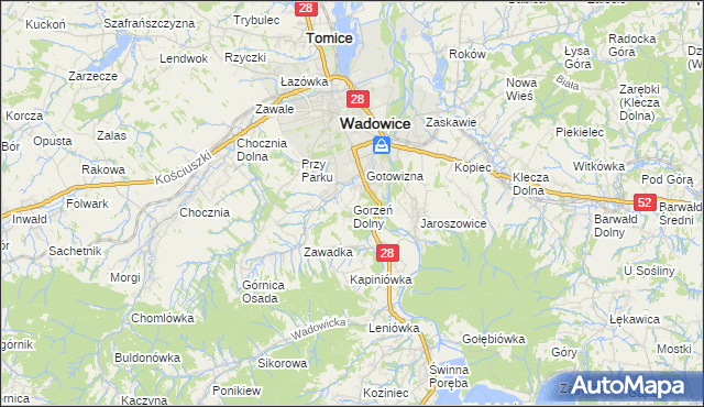 mapa Gorzeń Dolny, Gorzeń Dolny na mapie Targeo