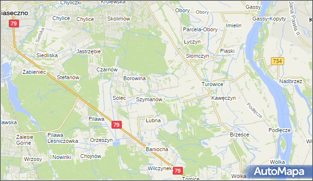 mapa Kawęczynek gmina Konstancin-Jeziorna, Kawęczynek gmina Konstancin-Jeziorna na mapie Targeo