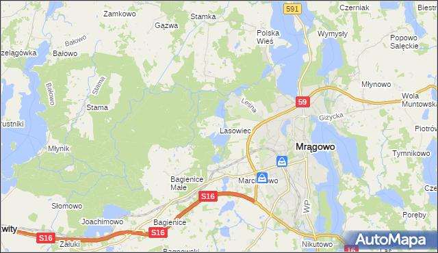 mapa Lasowiec, Lasowiec na mapie Targeo