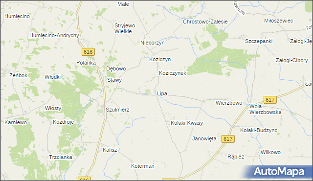 mapa Lipa gmina Regimin, Lipa gmina Regimin na mapie Targeo