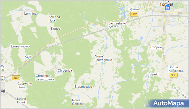 mapa Nowe Jastrzębsko, Nowe Jastrzębsko na mapie Targeo