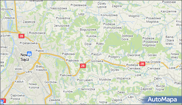 mapa Paszyn, Paszyn na mapie Targeo