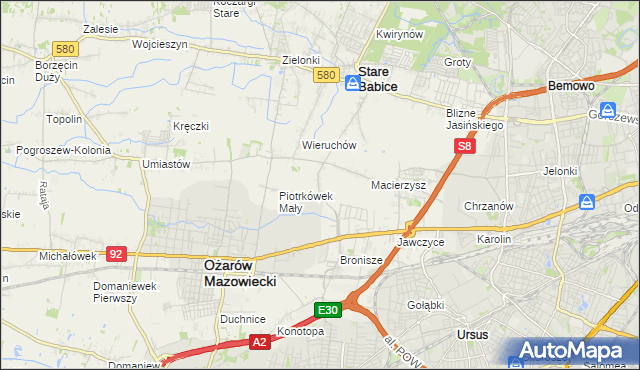 mapa Piotrkówek Duży, Piotrkówek Duży na mapie Targeo