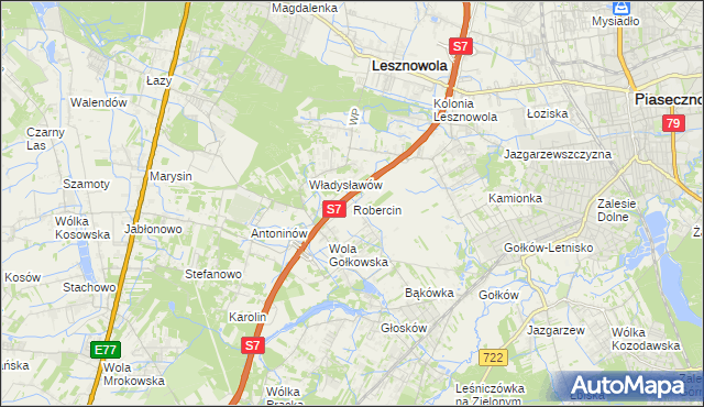 mapa Robercin, Robercin na mapie Targeo
