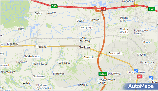 mapa Świlcza, Świlcza na mapie Targeo