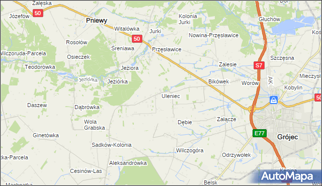 mapa Uleniec, Uleniec na mapie Targeo