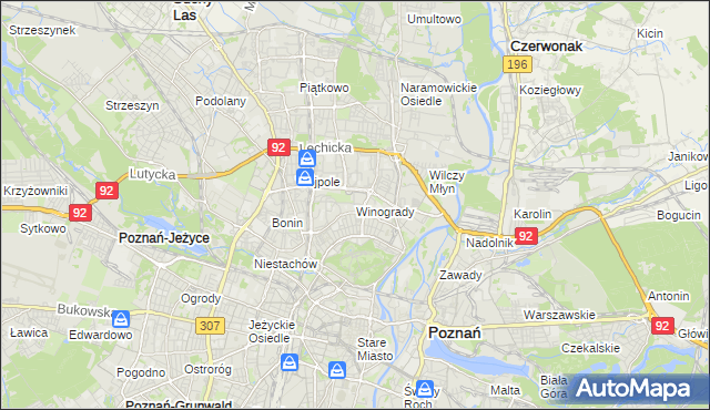 mapa Winogrady, Winogrady na mapie Targeo
