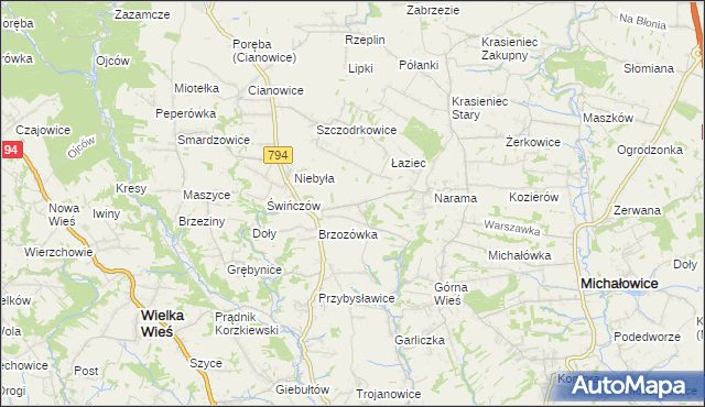 mapa Owczary gmina Zielonki, Owczary gmina Zielonki na mapie Targeo