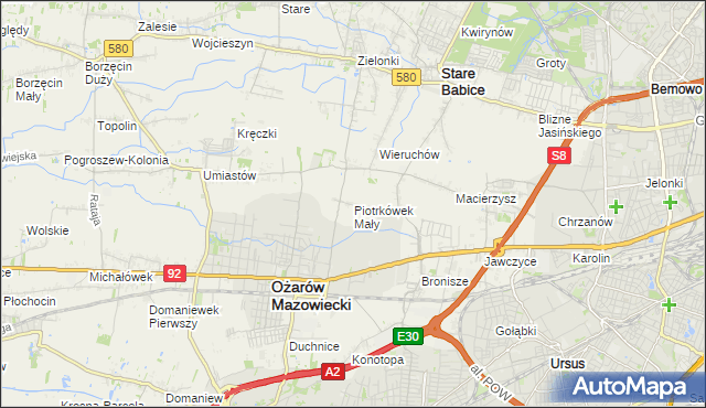 mapa Piotrkówek Mały, Piotrkówek Mały na mapie Targeo