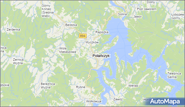 mapa Polańczyk, Polańczyk na mapie Targeo