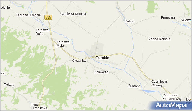 mapa Turobin, Turobin na mapie Targeo