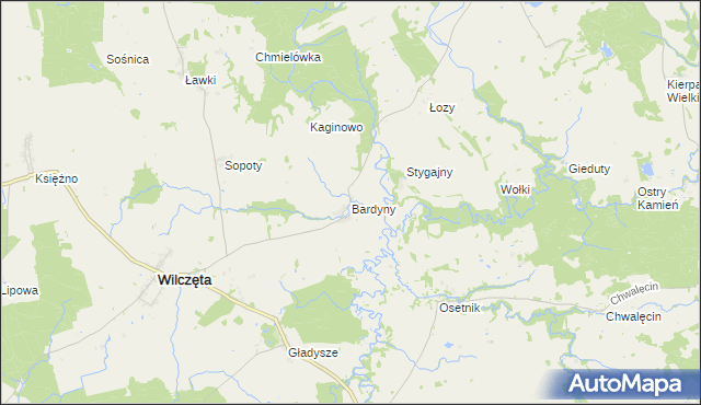 mapa Bardyny, Bardyny na mapie Targeo