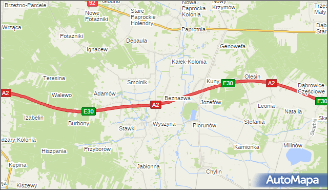 mapa Beznazwa, Beznazwa na mapie Targeo