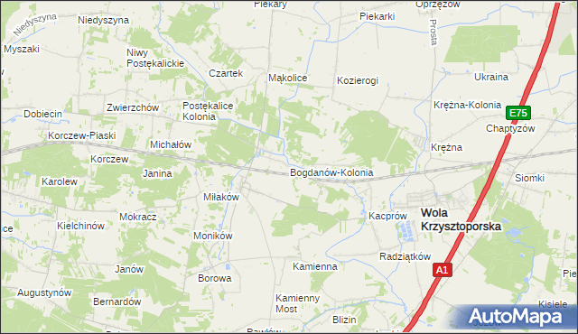 mapa Bogdanów-Kolonia, Bogdanów-Kolonia na mapie Targeo