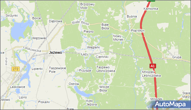 mapa Ciemniki, Ciemniki na mapie Targeo