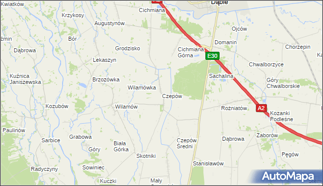 mapa Czepów, Czepów na mapie Targeo