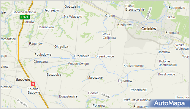 mapa Drzenkowice, Drzenkowice na mapie Targeo