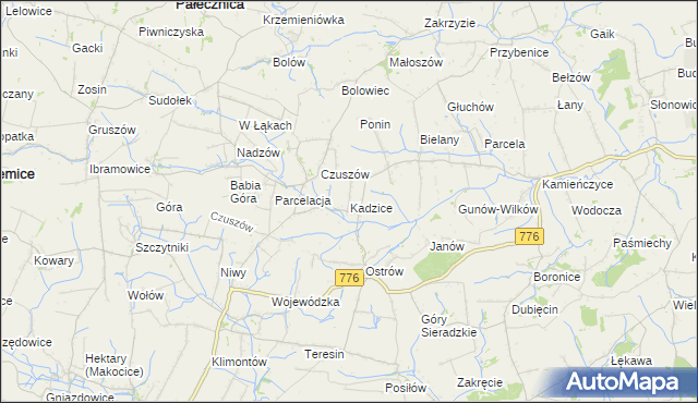 mapa Kadzice, Kadzice na mapie Targeo