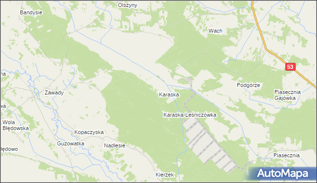 mapa Karaska, Karaska na mapie Targeo