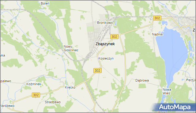 mapa Kosieczyn, Kosieczyn na mapie Targeo