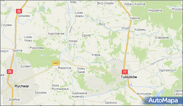 mapa Krępa gmina Tuliszków, Krępa gmina Tuliszków na mapie Targeo