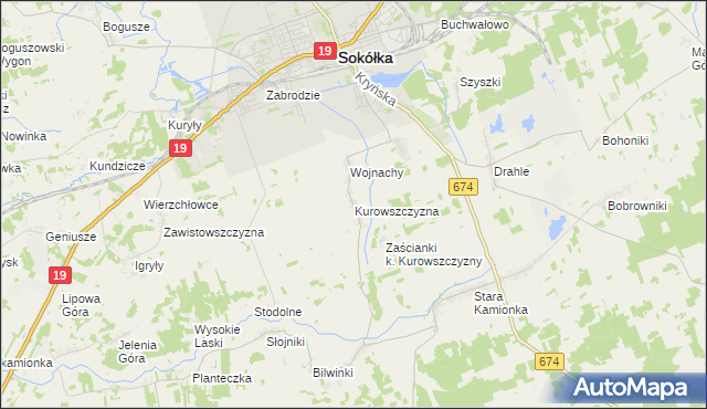 mapa Kurowszczyzna, Kurowszczyzna na mapie Targeo