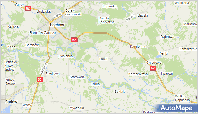 mapa Laski gmina Łochów, Laski gmina Łochów na mapie Targeo