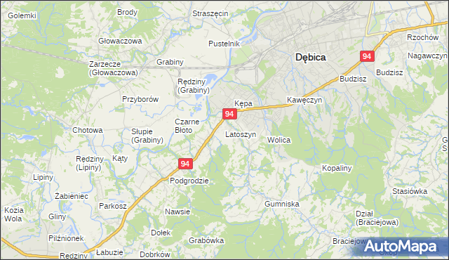 mapa Latoszyn, Latoszyn na mapie Targeo