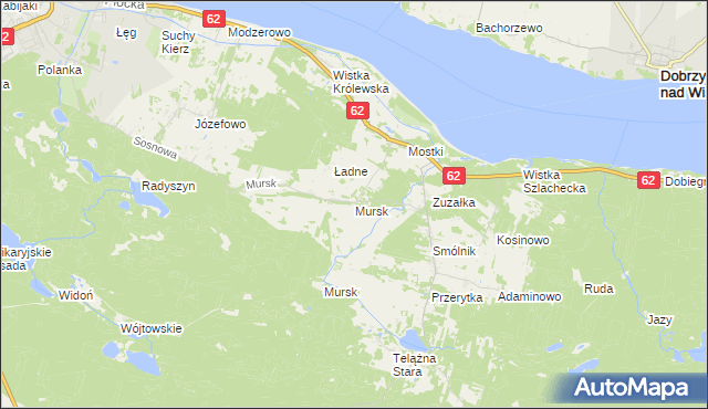 mapa Mursk gmina Włocławek, Mursk gmina Włocławek na mapie Targeo