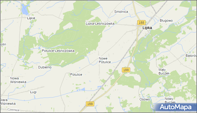 mapa Nowe Potulice, Nowe Potulice na mapie Targeo