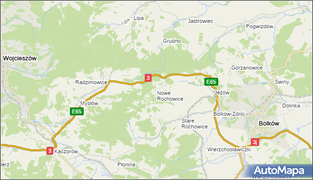 mapa Nowe Rochowice, Nowe Rochowice na mapie Targeo