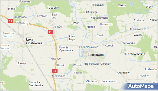 mapa Podbolesławiec, Podbolesławiec na mapie Targeo