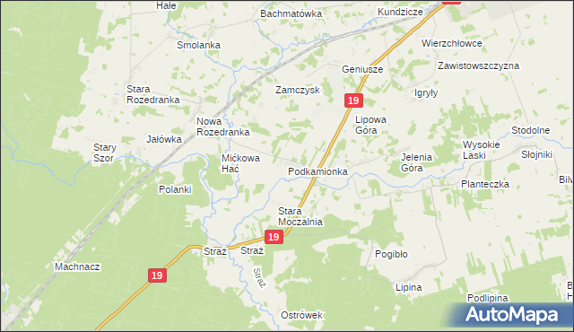 mapa Podkamionka, Podkamionka na mapie Targeo