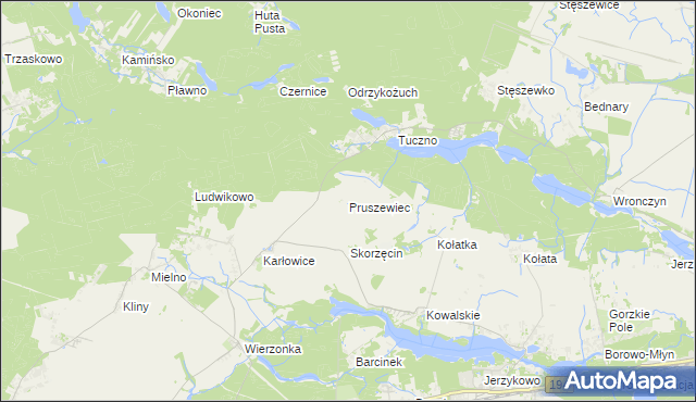 mapa Pruszewiec, Pruszewiec na mapie Targeo