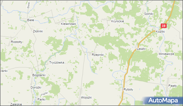 mapa Rzepniki, Rzepniki na mapie Targeo