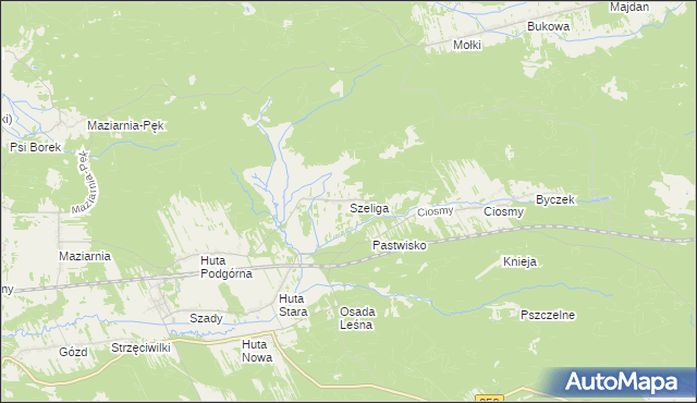 mapa Szeliga, Szeliga na mapie Targeo