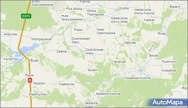 mapa Tomaszów gmina Skaryszew, Tomaszów gmina Skaryszew na mapie Targeo