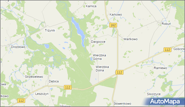 mapa Wierzbka Górna, Wierzbka Górna na mapie Targeo