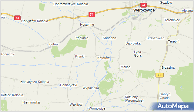 mapa Kotorów, Kotorów na mapie Targeo