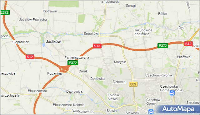 mapa Natalin gmina Jastków, Natalin gmina Jastków na mapie Targeo