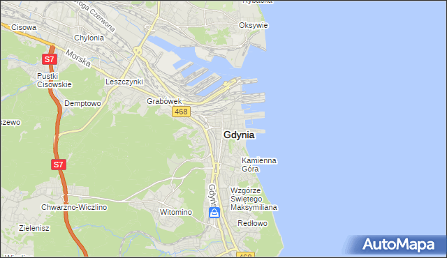 mapa Gdyni, Gdynia na mapie Targeo