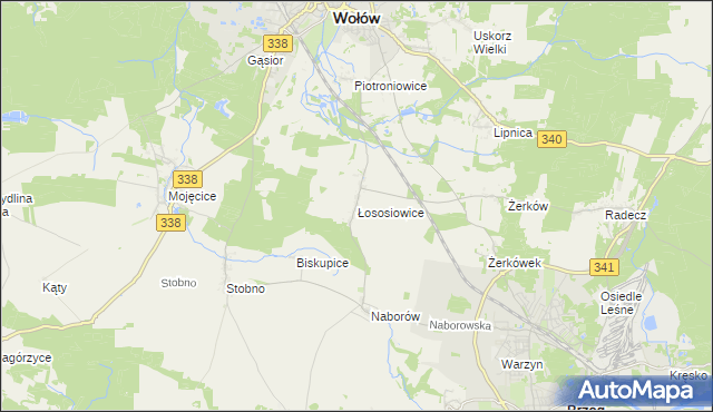 mapa Łososiowice, Łososiowice na mapie Targeo