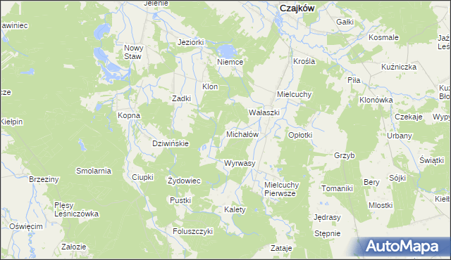 mapa Michałów gmina Czajków, Michałów gmina Czajków na mapie Targeo