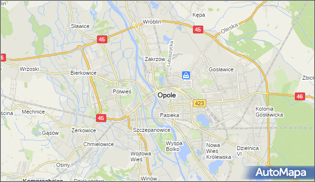 mapa Opola, Opole na mapie Targeo