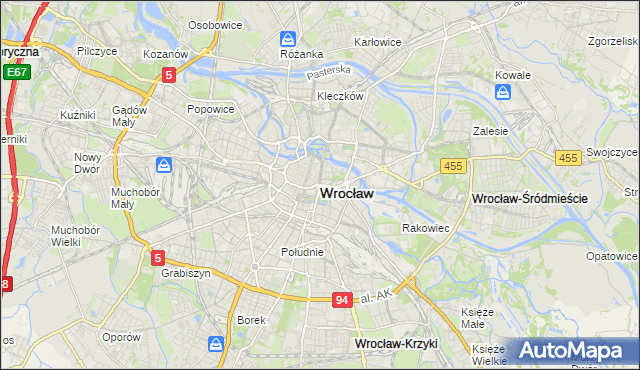 mapa Wrocławia, Wrocław na mapie Targeo